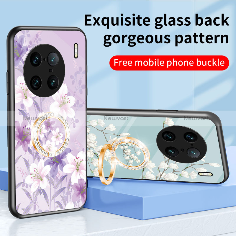 Silicone Frame Flowers Mirror Case Cover S01 for Vivo X90 Pro+ Plus 5G