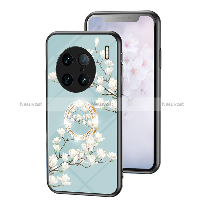 Silicone Frame Flowers Mirror Case Cover S01 for Vivo X90 Pro+ Plus 5G