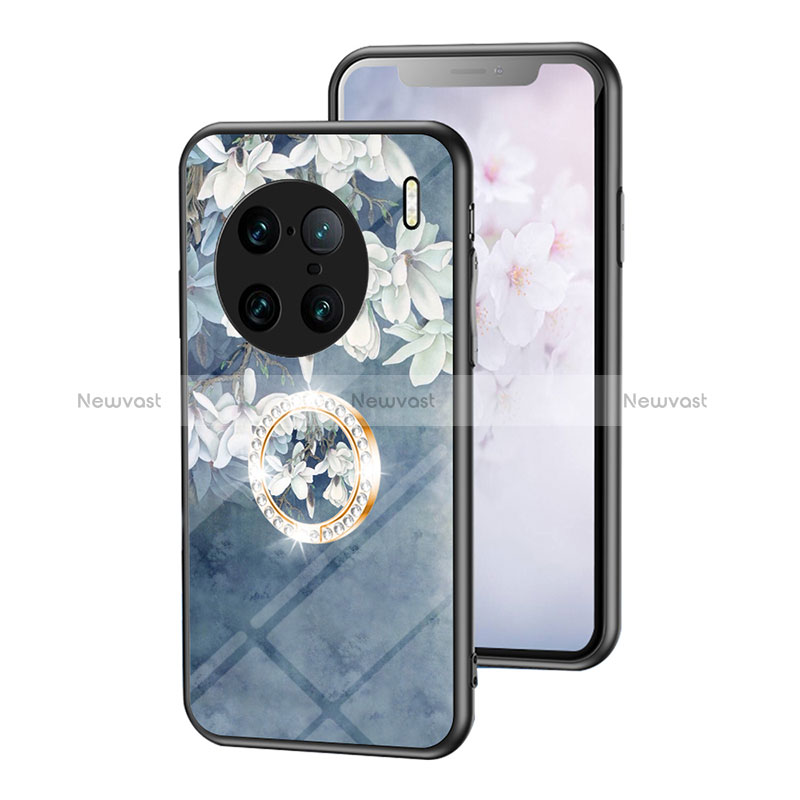 Silicone Frame Flowers Mirror Case Cover S01 for Vivo X90 Pro+ Plus 5G