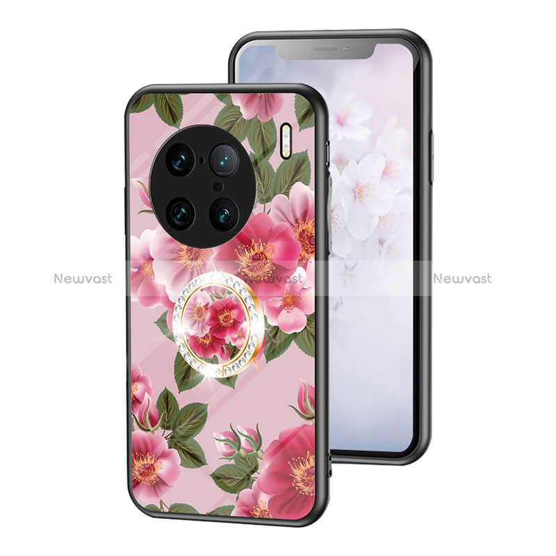 Silicone Frame Flowers Mirror Case Cover S01 for Vivo X90 Pro+ Plus 5G