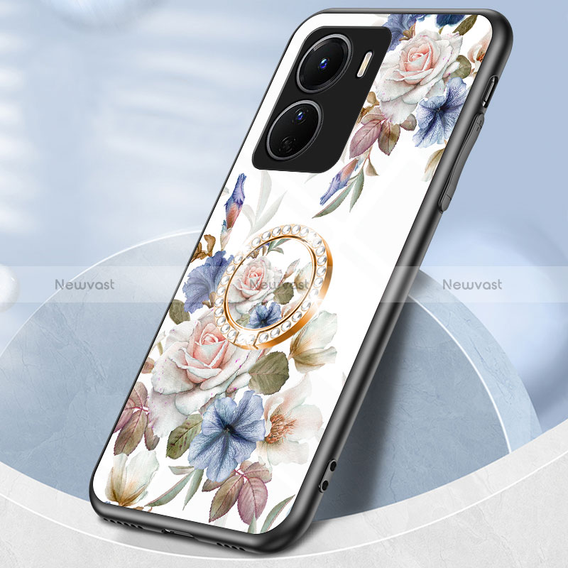 Silicone Frame Flowers Mirror Case Cover S01 for Vivo Y16