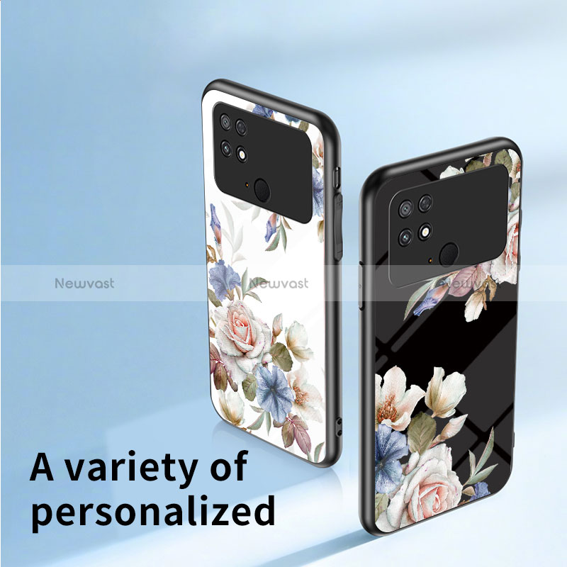 Silicone Frame Flowers Mirror Case Cover S01 for Xiaomi Poco C40