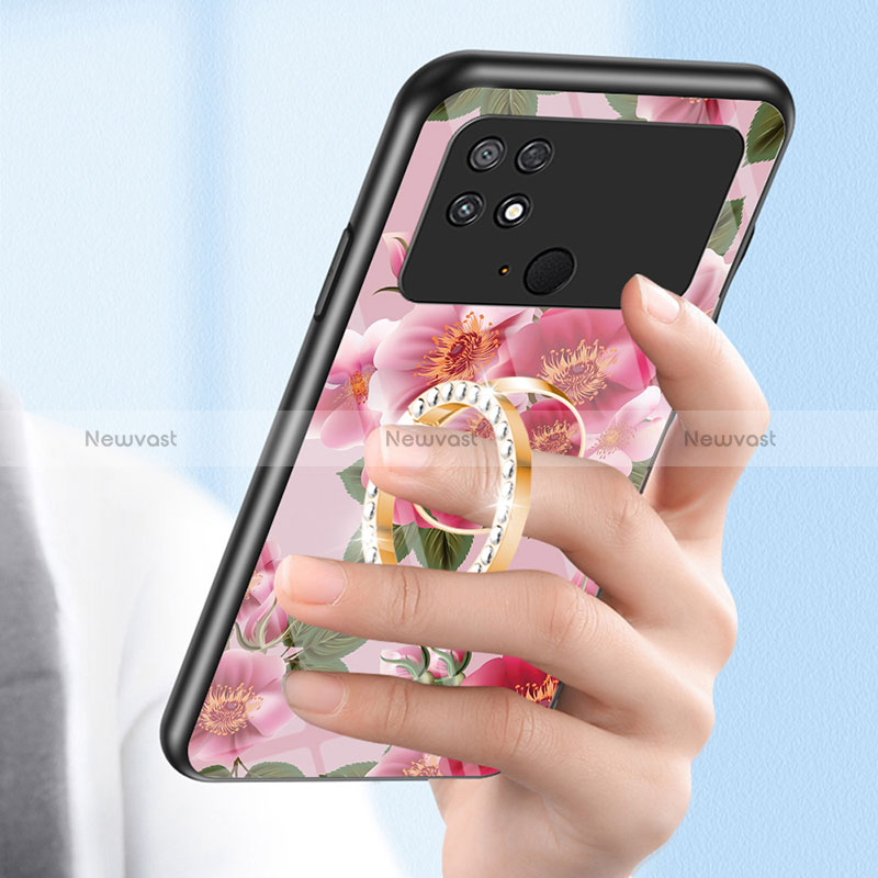 Silicone Frame Flowers Mirror Case Cover S01 for Xiaomi Poco C40