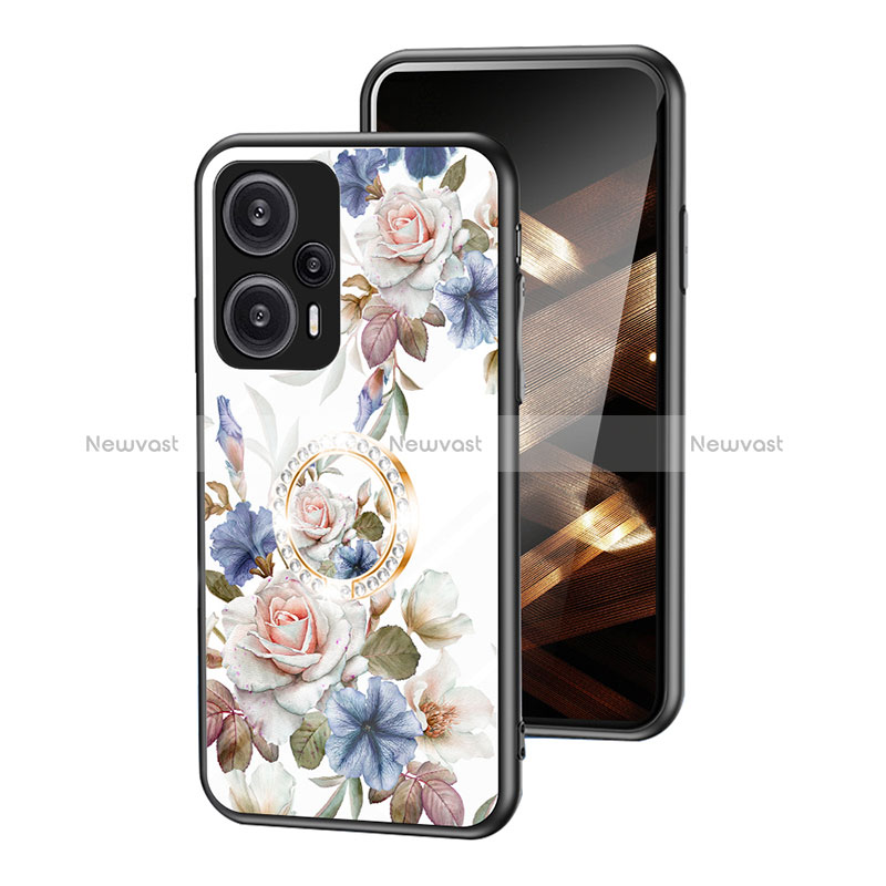 Silicone Frame Flowers Mirror Case Cover S01 for Xiaomi Poco F5 5G