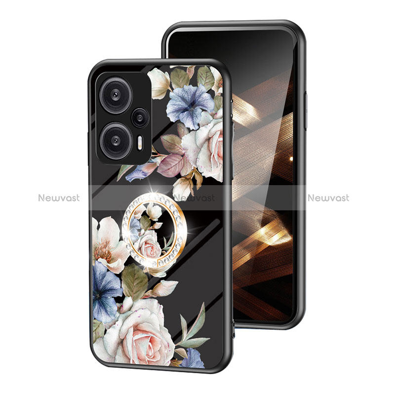 Silicone Frame Flowers Mirror Case Cover S01 for Xiaomi Poco F5 5G