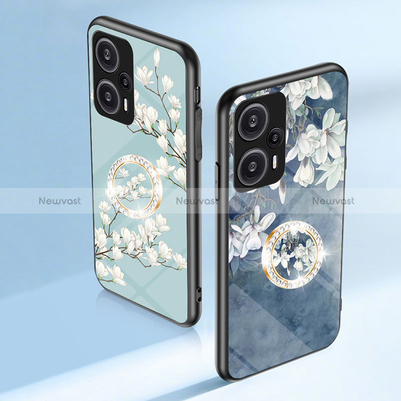 Silicone Frame Flowers Mirror Case Cover S01 for Xiaomi Poco F5 5G