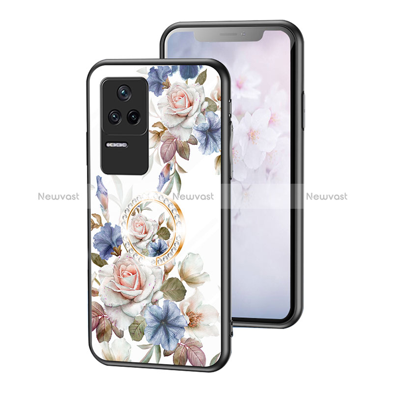 Silicone Frame Flowers Mirror Case Cover S01 for Xiaomi Redmi K40S 5G