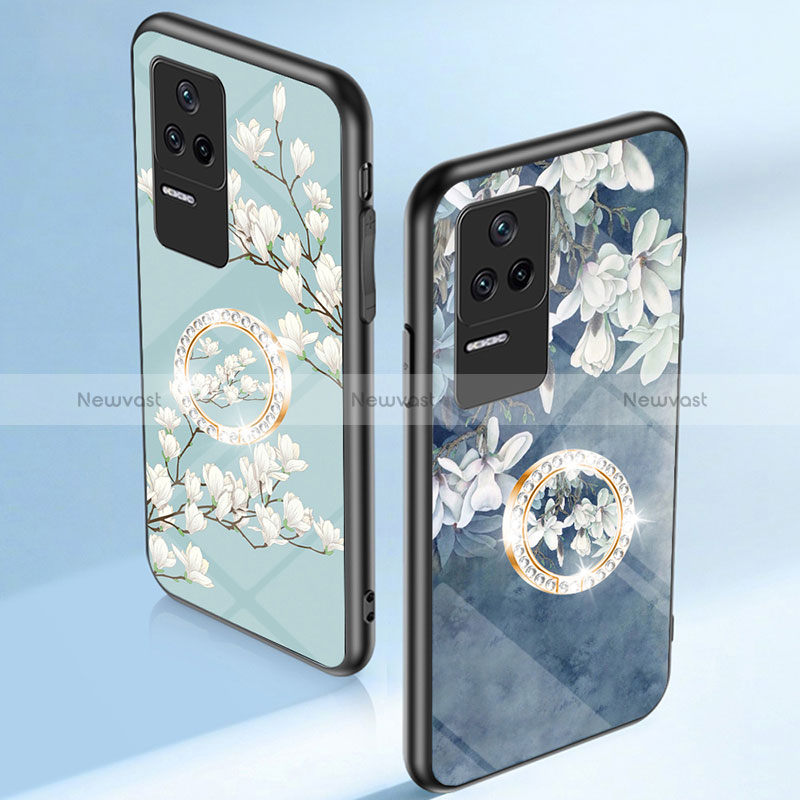 Silicone Frame Flowers Mirror Case Cover S01 for Xiaomi Redmi K40S 5G