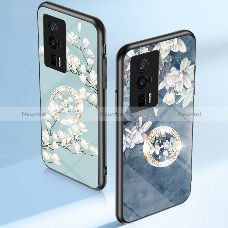 Silicone Frame Flowers Mirror Case Cover S01 for Xiaomi Redmi K60 5G