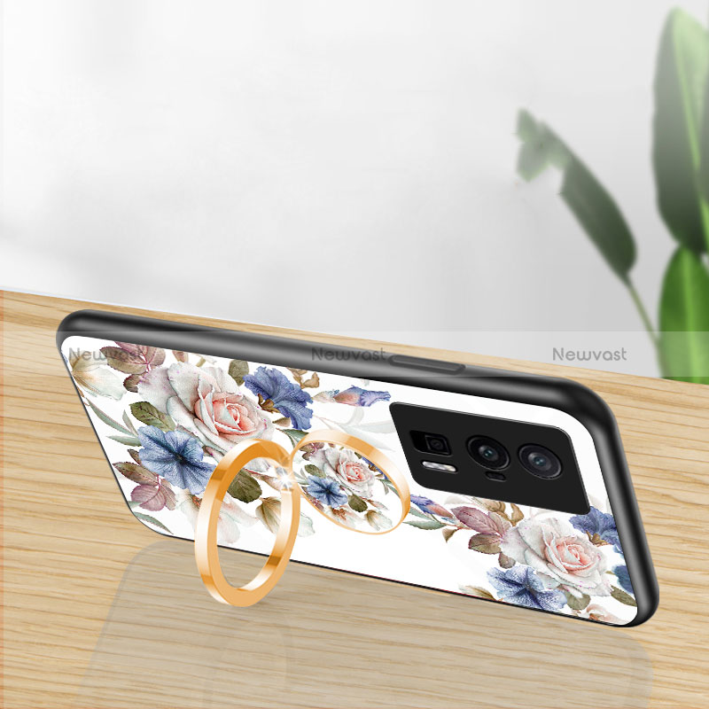 Silicone Frame Flowers Mirror Case Cover S01 for Xiaomi Redmi K60 Pro 5G