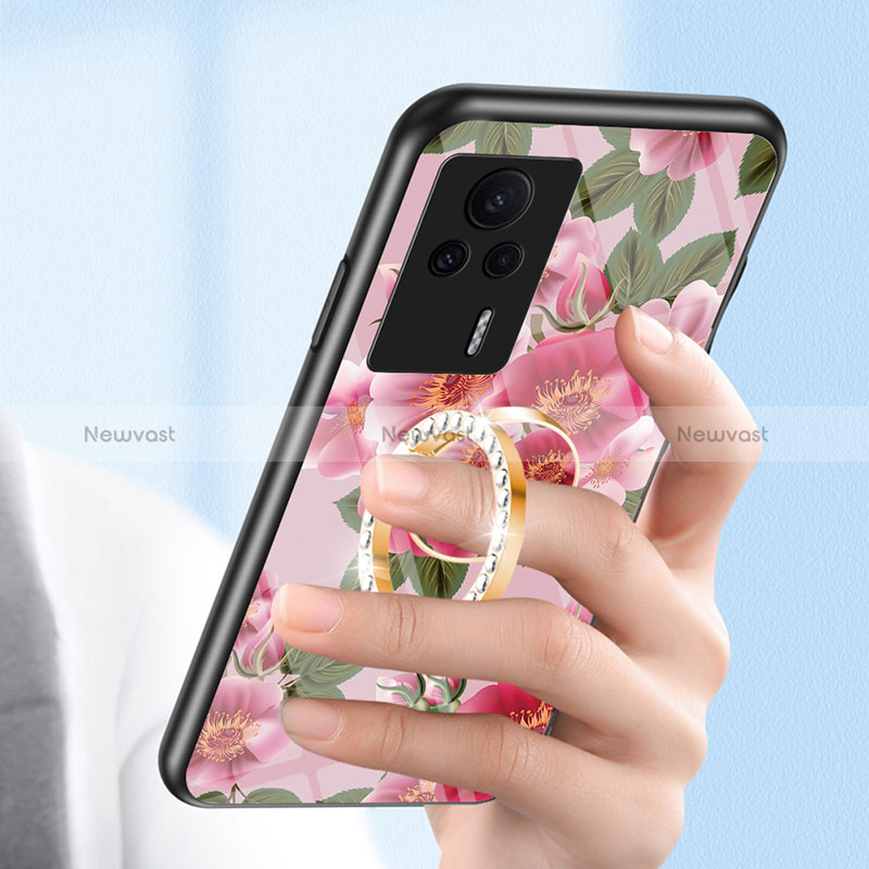 Silicone Frame Flowers Mirror Case Cover S01 for Xiaomi Redmi K60E 5G