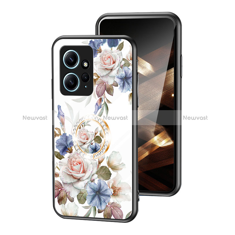 Silicone Frame Flowers Mirror Case Cover S01 for Xiaomi Redmi Note 12 4G