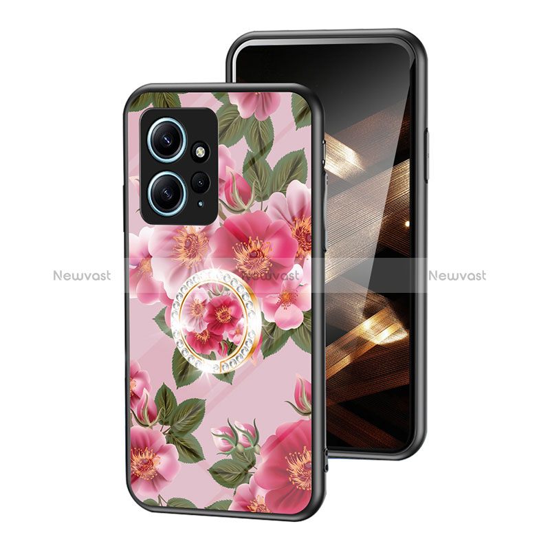 Silicone Frame Flowers Mirror Case Cover S01 for Xiaomi Redmi Note 12 4G