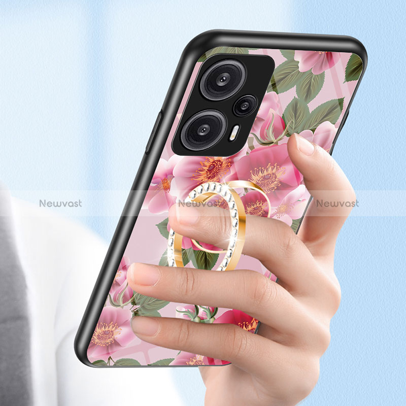 Silicone Frame Flowers Mirror Case Cover S01 for Xiaomi Redmi Note 12 Turbo 5G