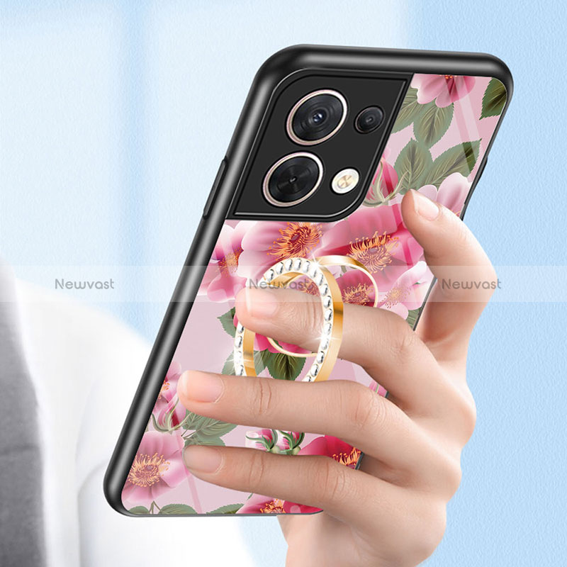 Silicone Frame Flowers Mirror Case Cover S01 for Xiaomi Redmi Note 13 5G