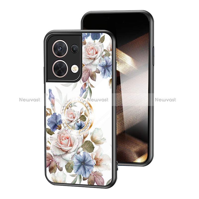 Silicone Frame Flowers Mirror Case Cover S01 for Xiaomi Redmi Note 13 5G