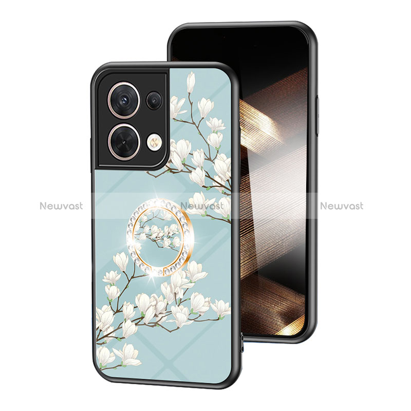 Silicone Frame Flowers Mirror Case Cover S01 for Xiaomi Redmi Note 13 5G