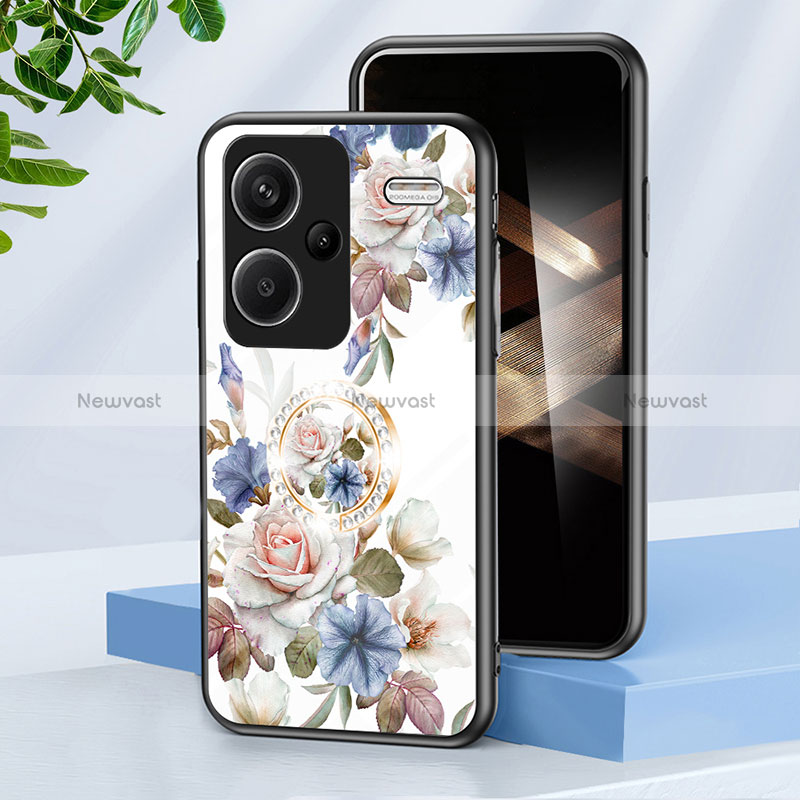 Silicone Frame Flowers Mirror Case Cover S01 for Xiaomi Redmi Note 13 Pro+ Plus 5G