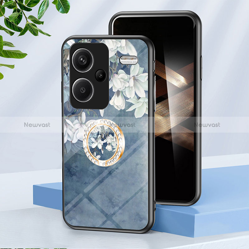 Silicone Frame Flowers Mirror Case Cover S01 for Xiaomi Redmi Note 13 Pro+ Plus 5G