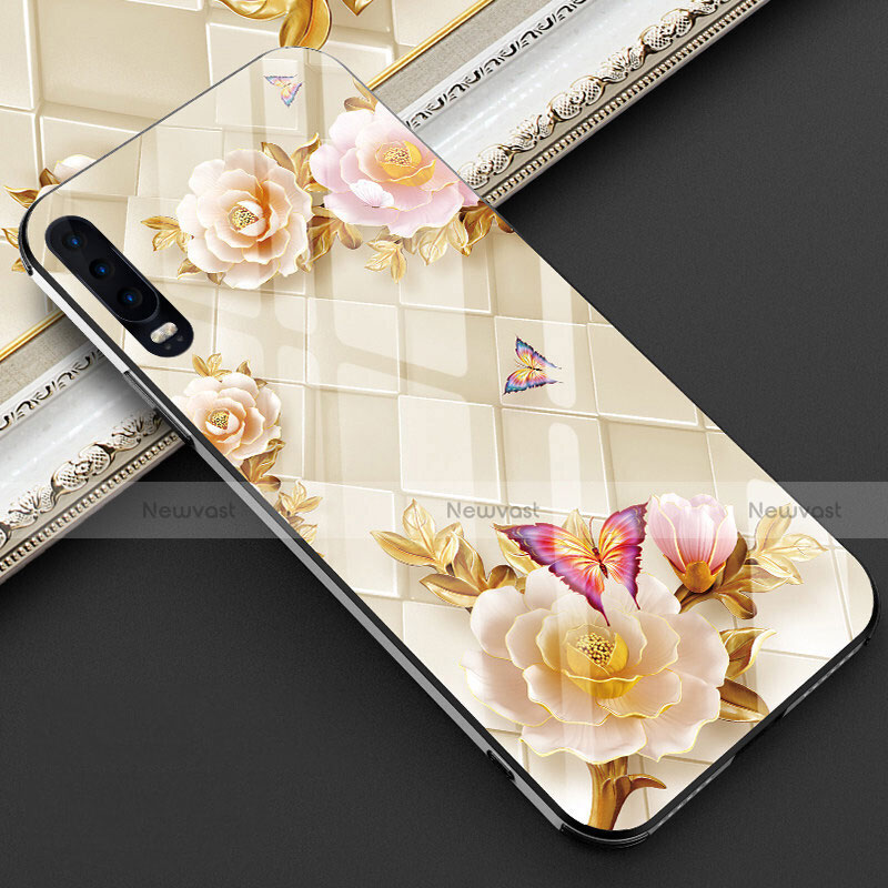 Silicone Frame Flowers Mirror Case Cover S02 for Huawei P30