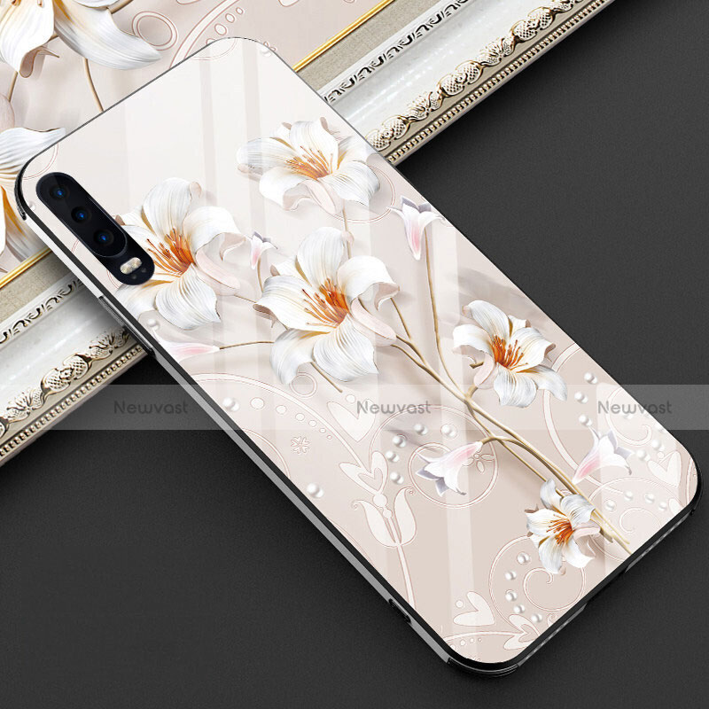 Silicone Frame Flowers Mirror Case Cover S02 for Huawei P30