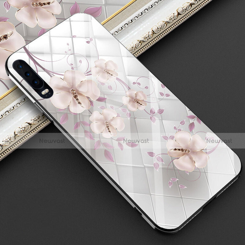 Silicone Frame Flowers Mirror Case Cover S02 for Huawei P30