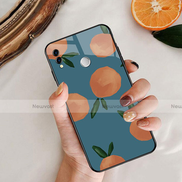 Silicone Frame Fruit Mirror Case for Huawei Honor V10 Lite Blue