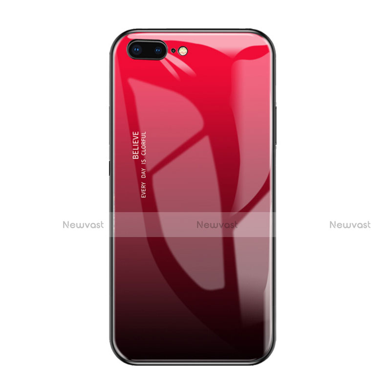 Silicone Frame Mirror Case Cover A01 for Apple iPhone 8 Plus Red