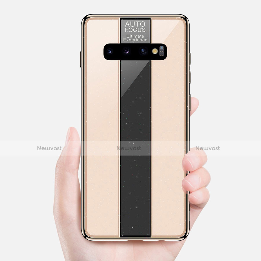 Silicone Frame Mirror Case Cover A01 for Samsung Galaxy S10 5G Gold