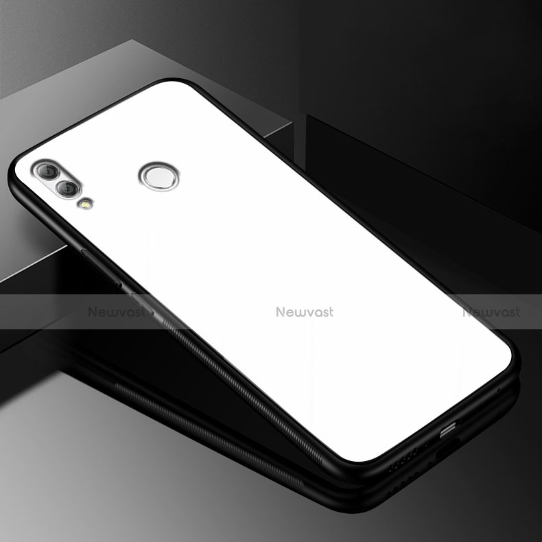 Silicone Frame Mirror Case Cover for Huawei Enjoy 9 Plus White