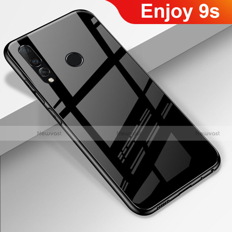 Silicone Frame Mirror Case Cover for Huawei Enjoy 9s Black