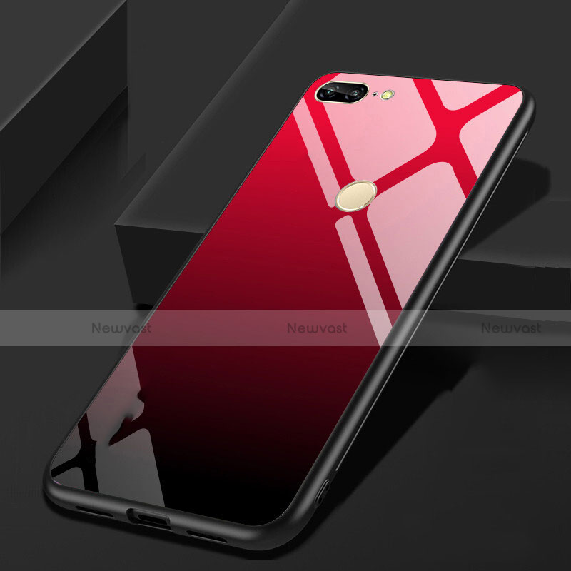 Silicone Frame Mirror Case Cover for Huawei Honor 9 Lite Red