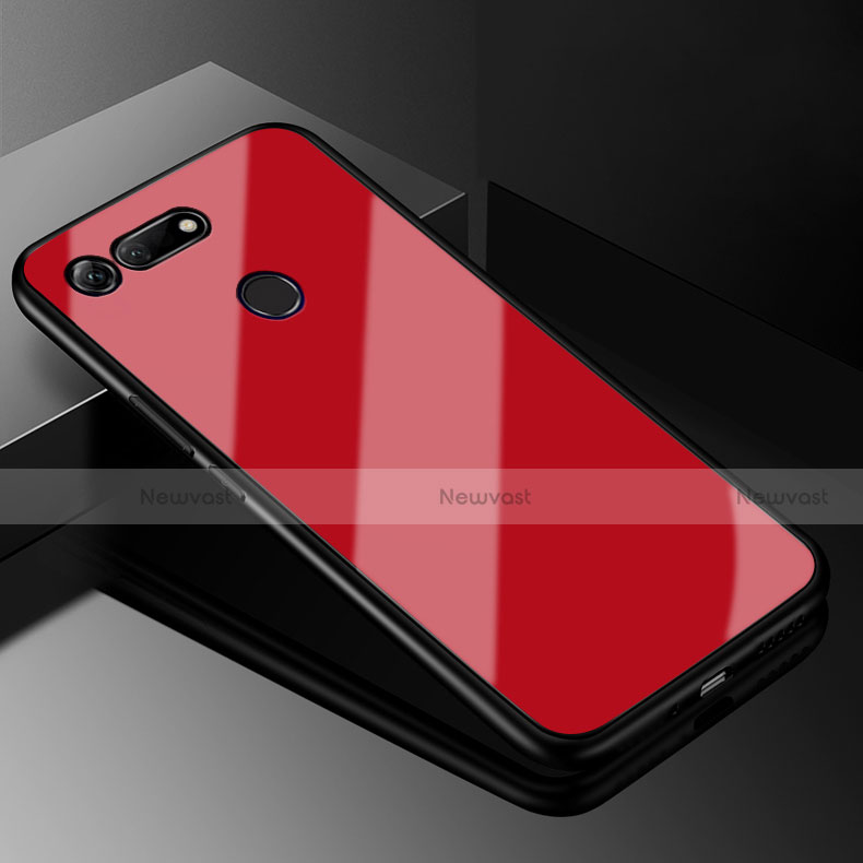 Silicone Frame Mirror Case Cover for Huawei Honor V20 Red