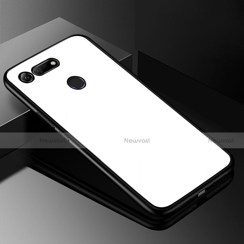 Silicone Frame Mirror Case Cover for Huawei Honor View 20 White