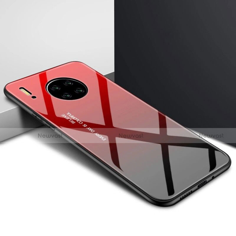 Silicone Frame Mirror Case Cover for Huawei Mate 30 5G Red