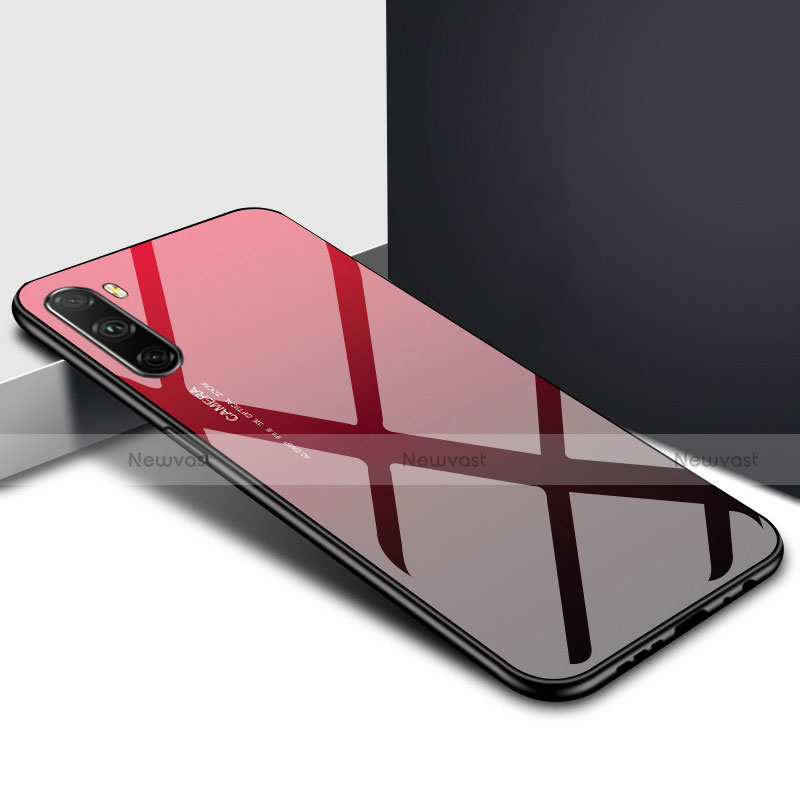 Silicone Frame Mirror Case Cover for Huawei Mate 40 Lite 5G Red