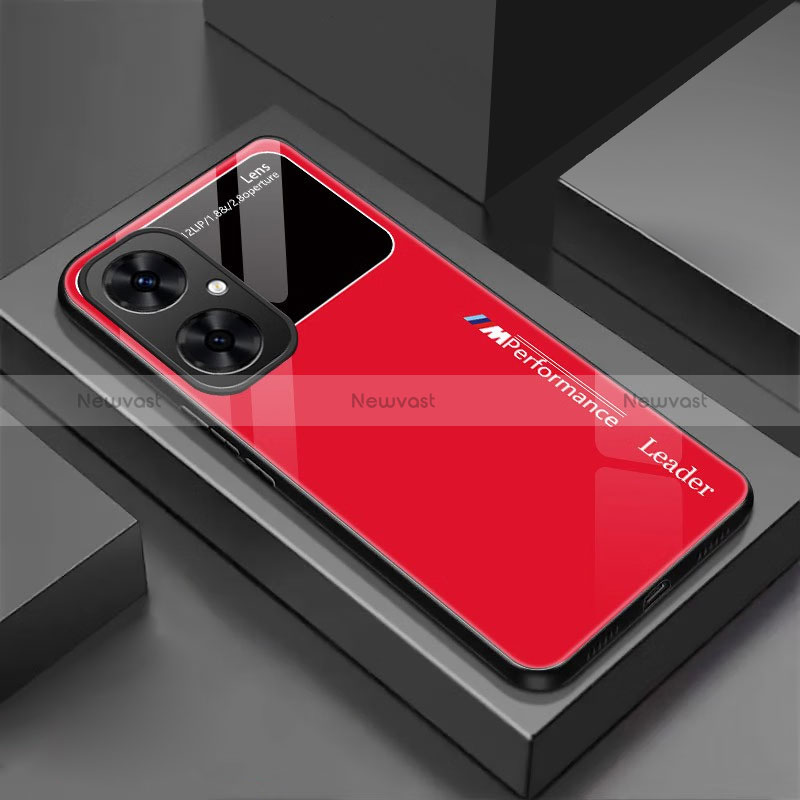 Silicone Frame Mirror Case Cover for Huawei Nova 11i Red