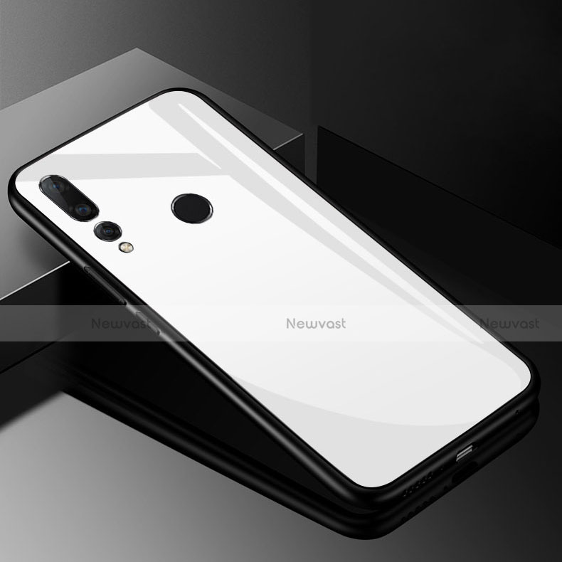 Silicone Frame Mirror Case Cover for Huawei Nova 4 White