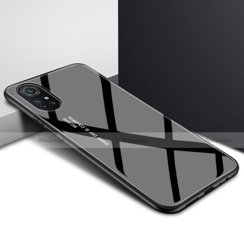 Silicone Frame Mirror Case Cover for Huawei Nova 8 Pro 5G Black