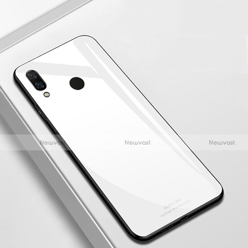 Silicone Frame Mirror Case Cover for Huawei P Smart+ Plus White