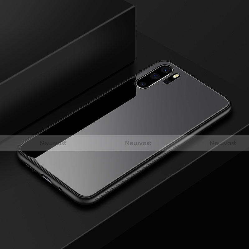 Silicone Frame Mirror Case Cover for Huawei P30 Pro New Edition Black