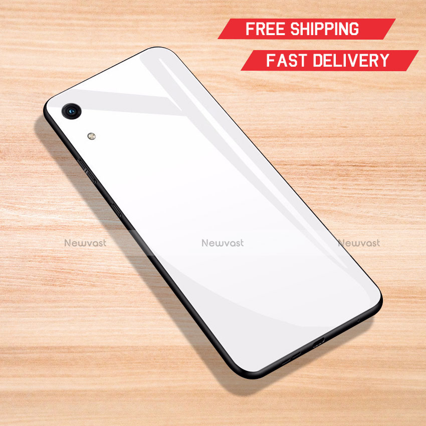 Silicone Frame Mirror Case Cover for Huawei Y6 (2019) White