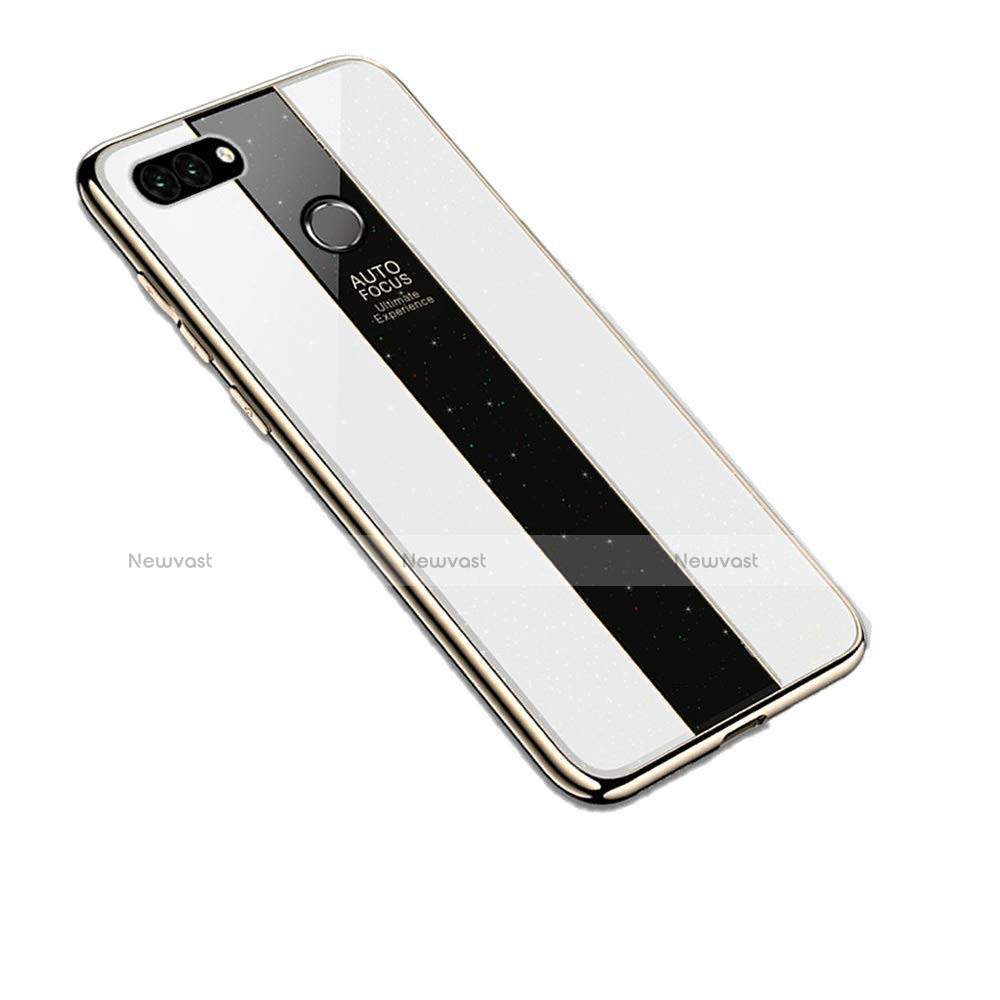 Silicone Frame Mirror Case Cover for Huawei Y9 (2018) White