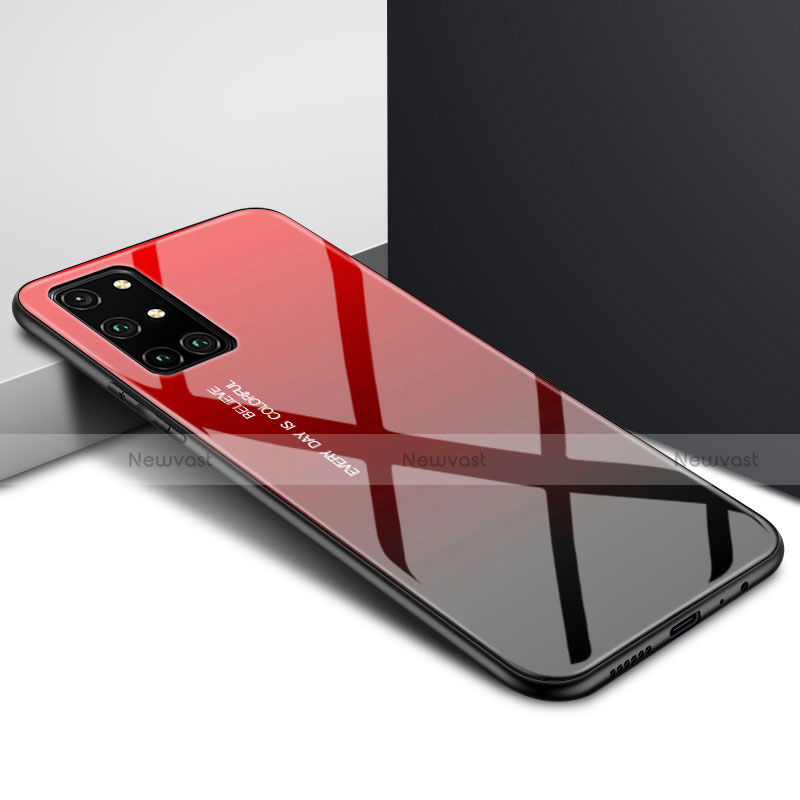 Silicone Frame Mirror Case Cover for OnePlus 8T 5G Red