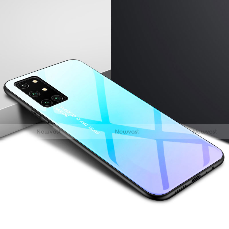 Silicone Frame Mirror Case Cover for OnePlus 8T 5G Sky Blue