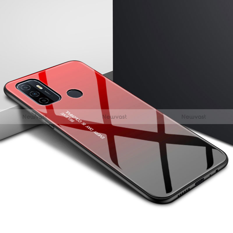 Silicone Frame Mirror Case Cover for Oppo A11s Red