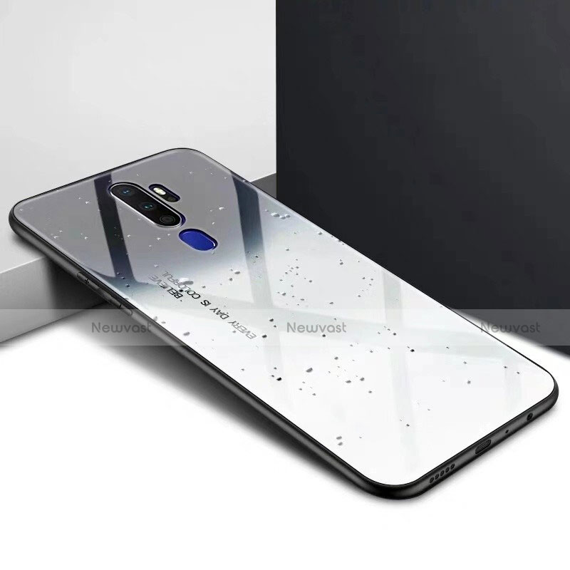 Silicone Frame Mirror Case Cover for Oppo A11X Gray