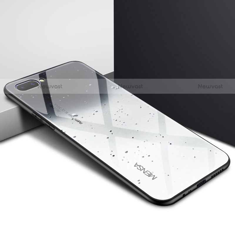 Silicone Frame Mirror Case Cover for Oppo A12e Gray