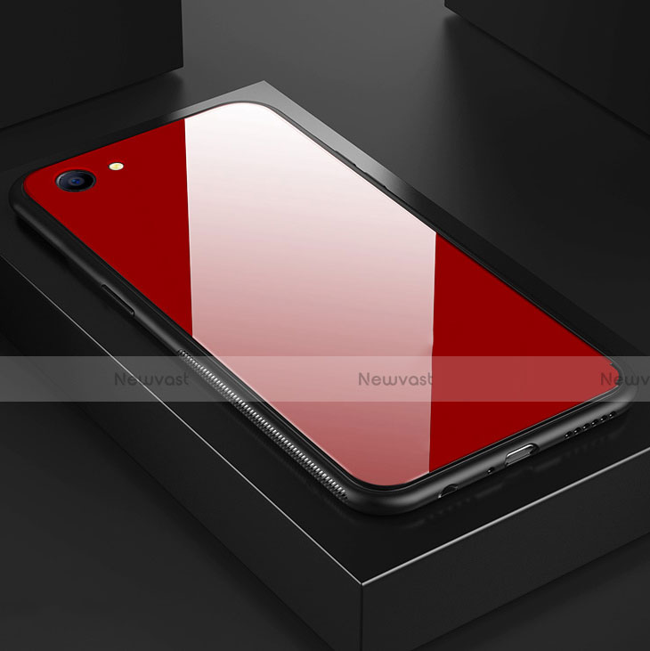 Silicone Frame Mirror Case Cover for Oppo A3 Red