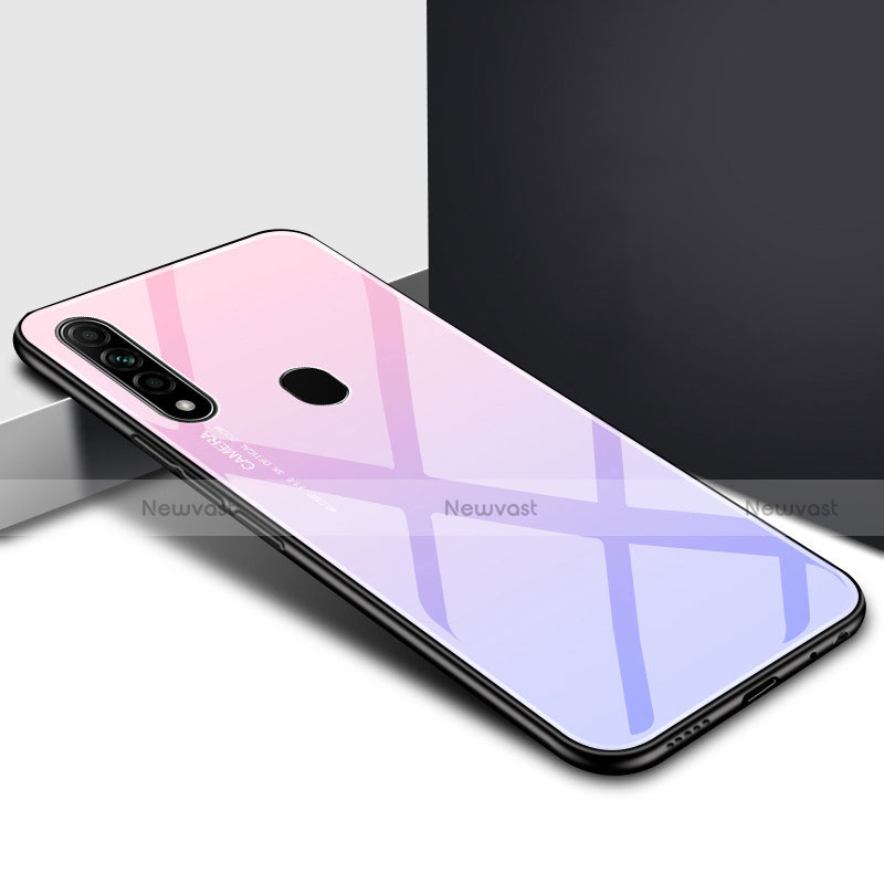 Silicone Frame Mirror Case Cover for Oppo A8 Purple